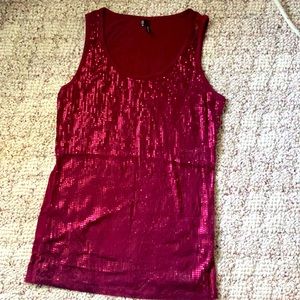 Maroon sequin tank
